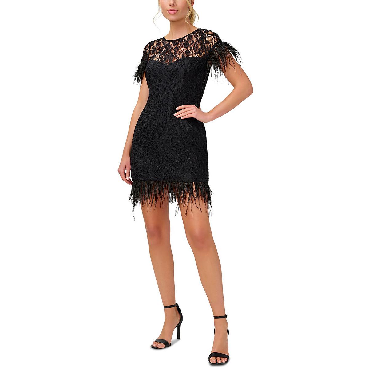 Aidan by Aidan Mattox Womens Ostrich Feather Cocktail and Party