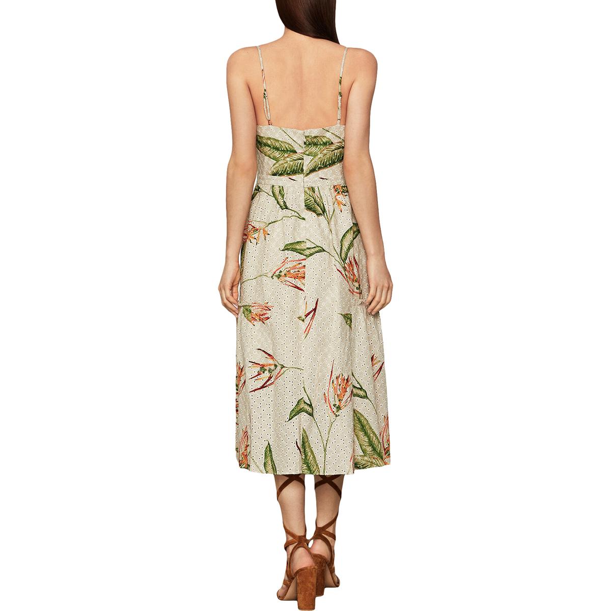BCBG Max Azria Womens Embroidered Seveless Midi Casual Dress BHFO 1342