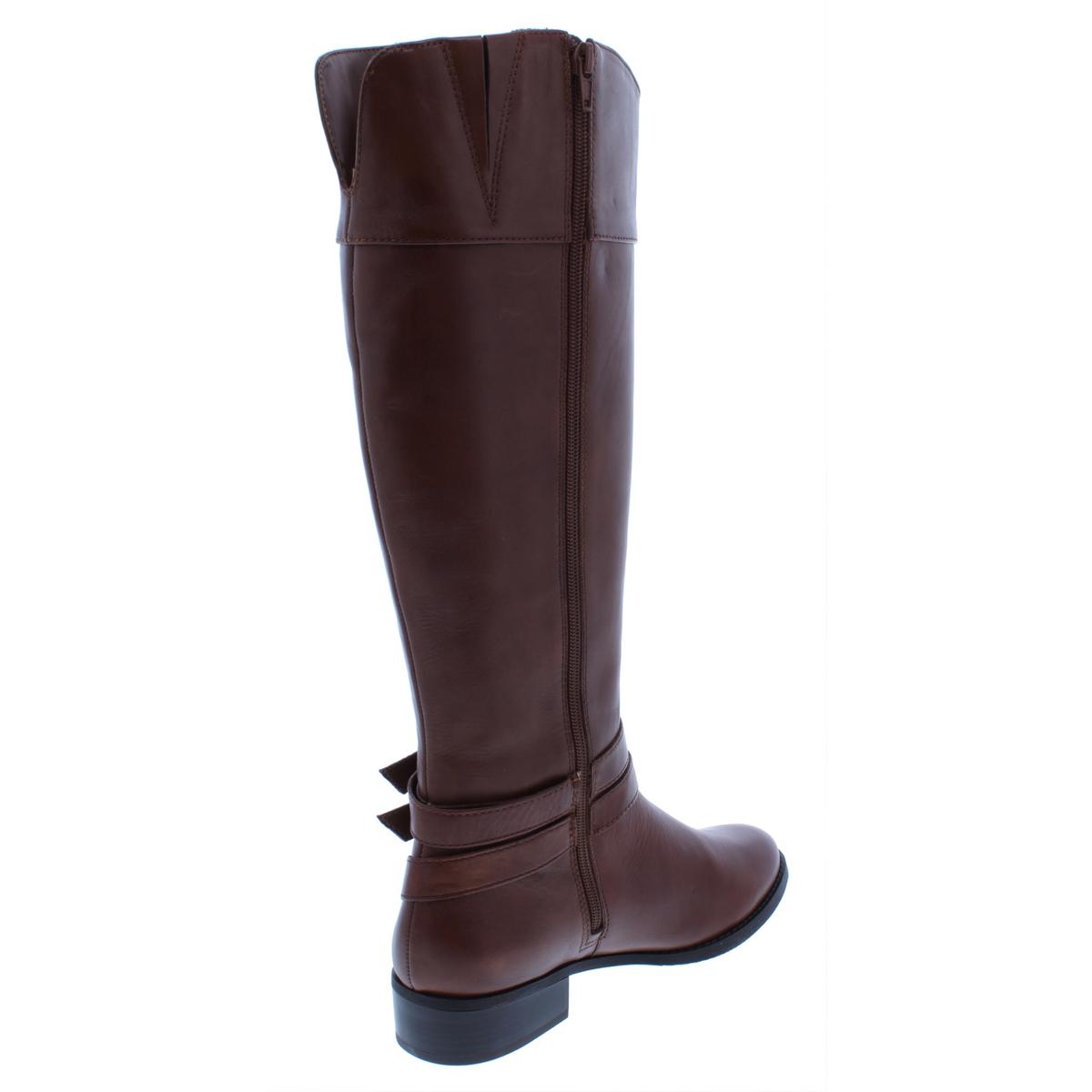 BHFO 5360 Alfani Womens Briaah Brown Leather Riding Boots Shoes 5.5 Medium B,M