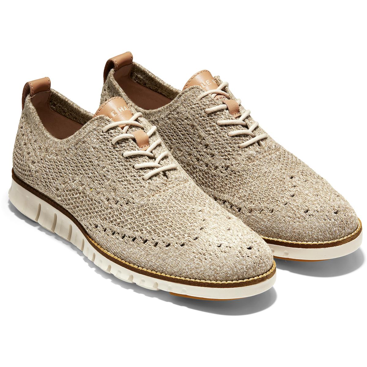 Cole Haan Mens Zerogrand Stitchlite Beige Oxfords Shoes 8.5 Medium (D ...