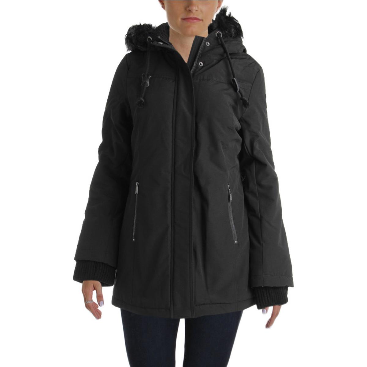 DKNY 5091 Womens Water Resistant Zip Front Hooded Coat Outerwear BHFO ...