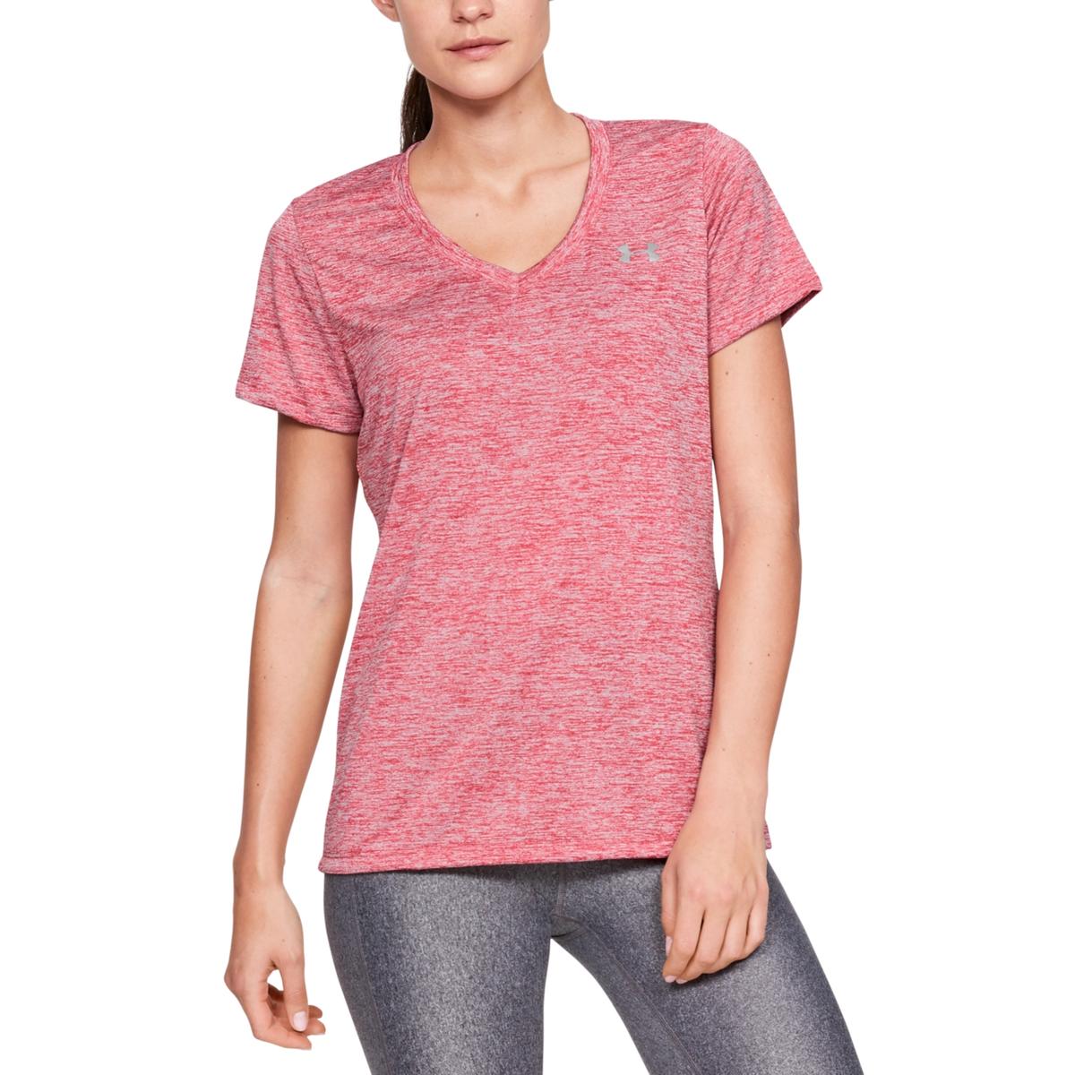 Under Armour Womens Red Loose Fitness V-Neck T-Shirt Athletic L BHFO ...