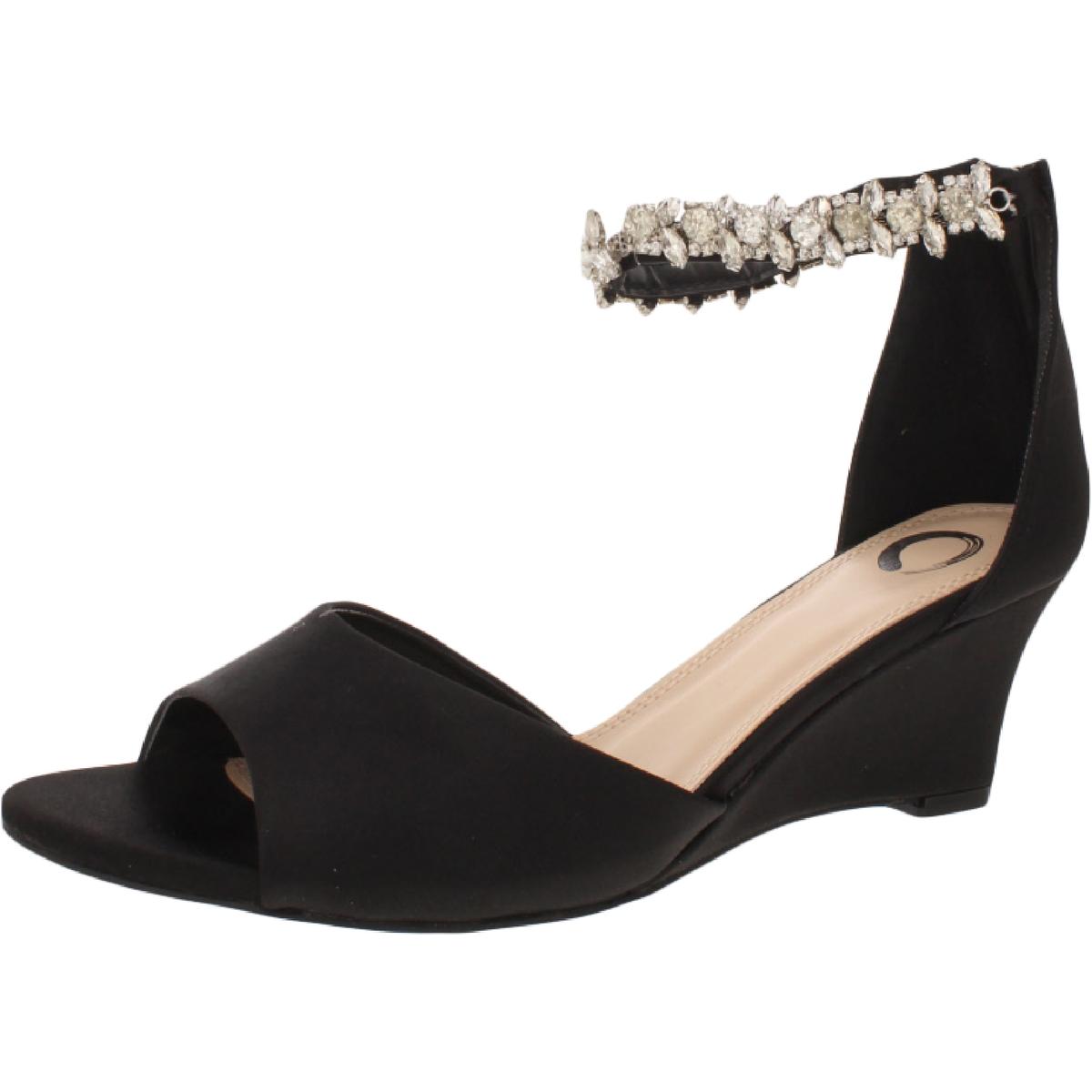 journee collection womens connor pumps zip open toe wedge heel