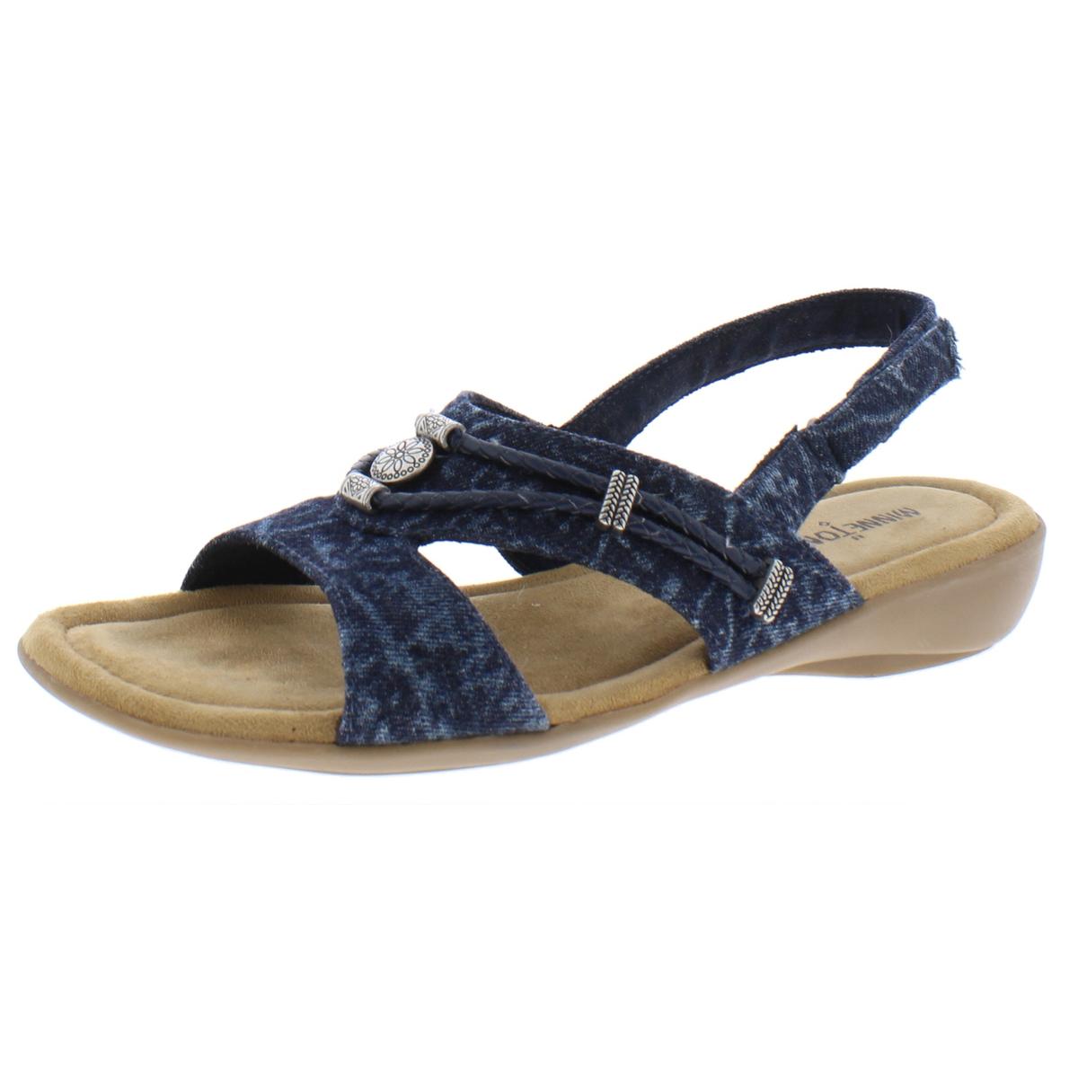 Minnetonka Womens Silvie Blue Slingback Sandals Shoes 10 Medium (B,M ...