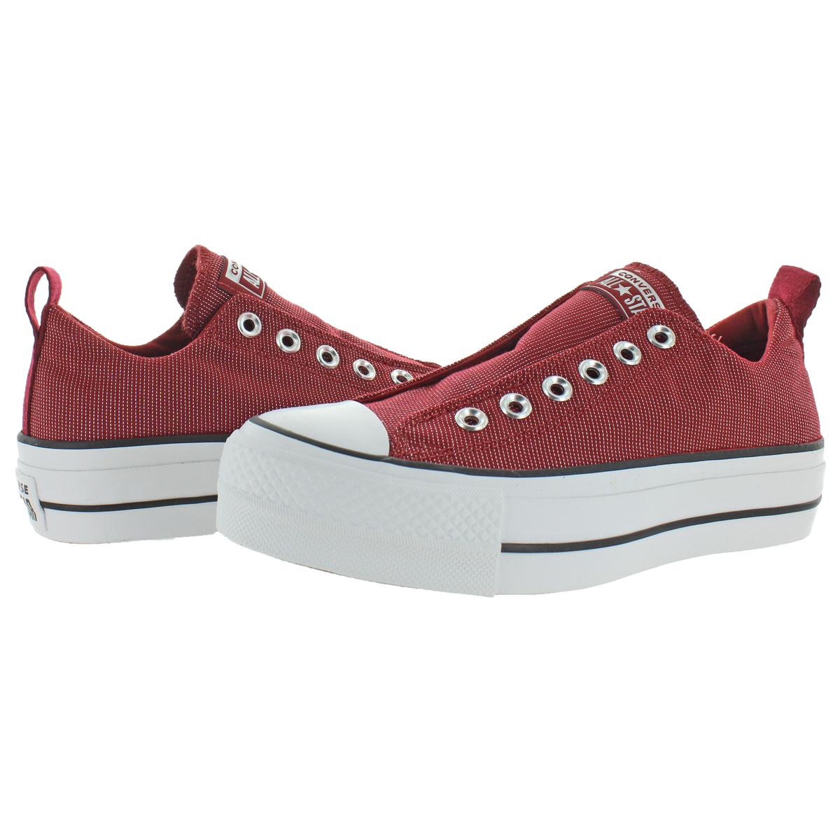Converse Womens CTAS Lift Slip Red Platform Sneakers 8 Medium (B,M