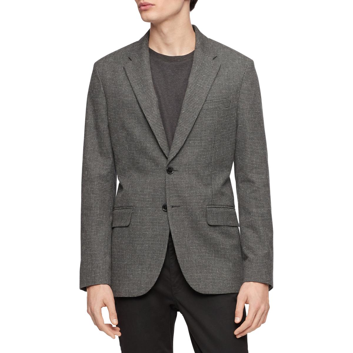 Calvin Klein Mens Gray Checkered Suit Separate Sportcoat Jacket XL BHFO ...