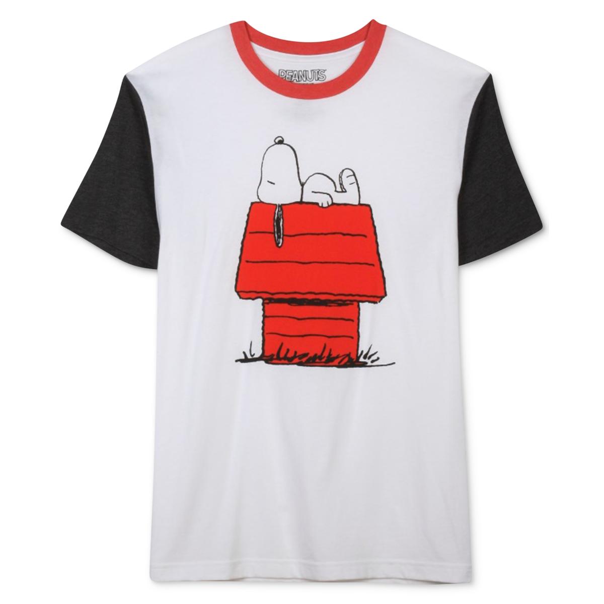 Peanuts Mens Snoopy White Colorblock Graphic T Shirt Top Xl Bhfo 9404