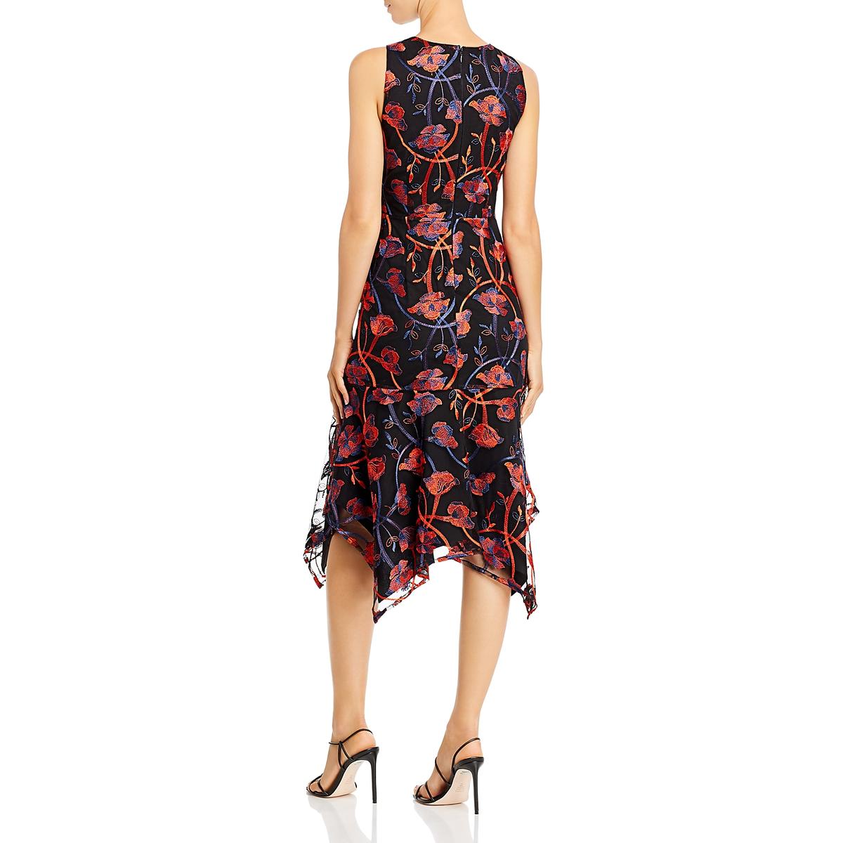 Sam Edelman Womens Red Embroidered Sleeveless Party Midi Dress 6 BHFO ...