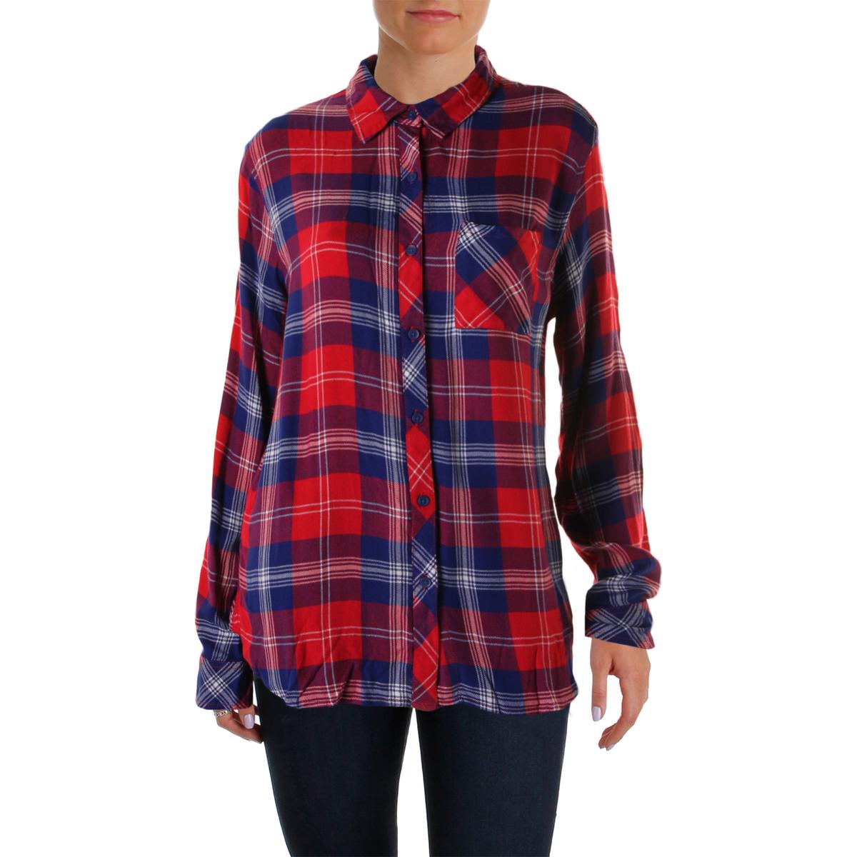 Beach Lunch Lounge 4680 Womens Leigh Plaid Flannel Button-Down Top ...