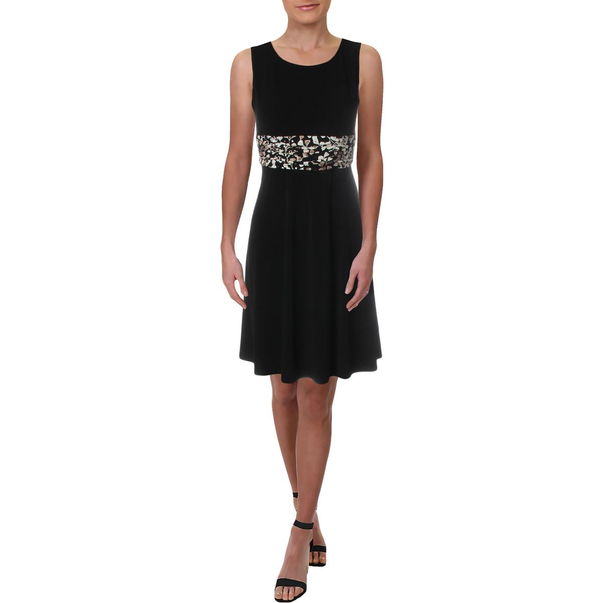 Jessica Howard Womens Black Sleeveless Party Cocktail Dress Petites 6P