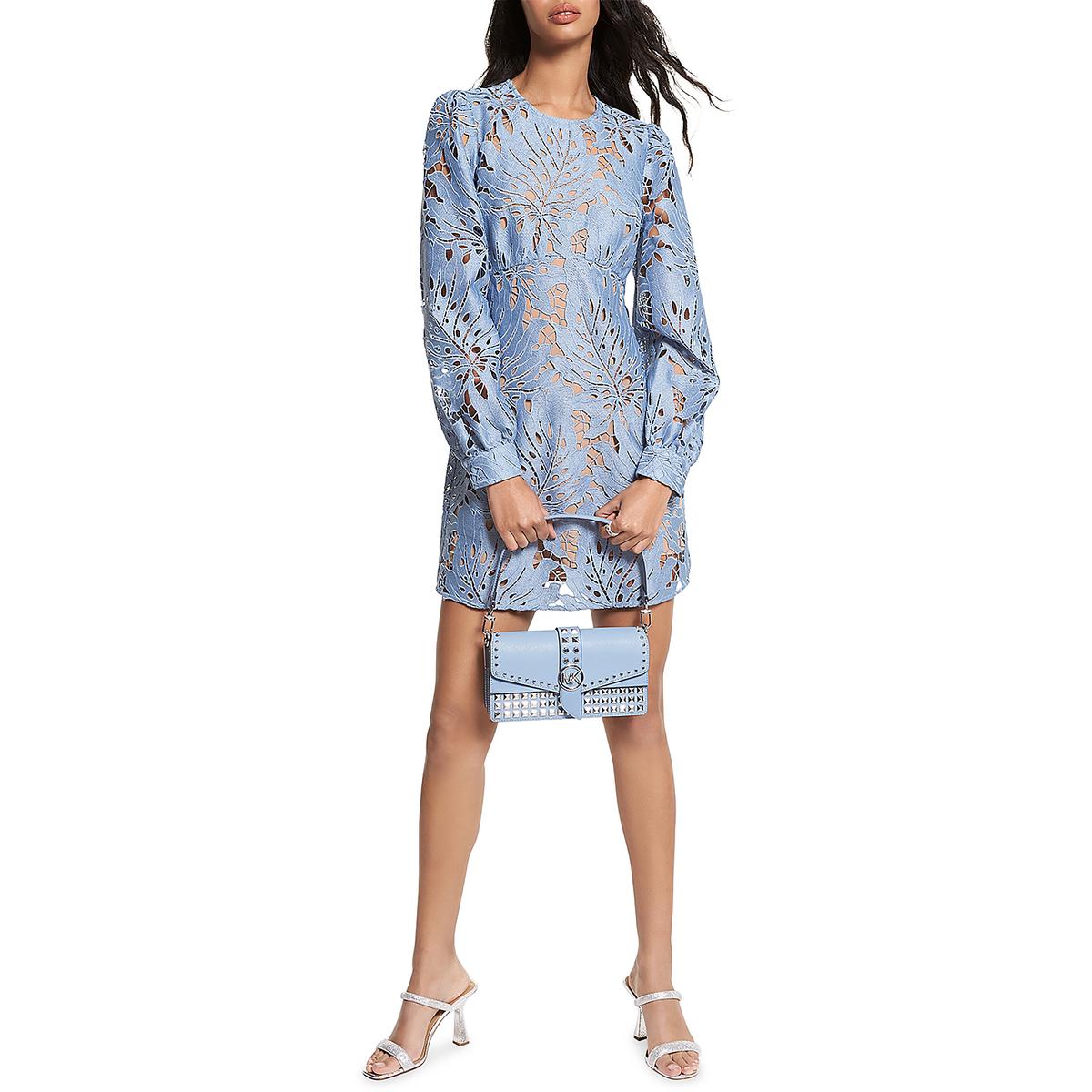 Michael kors blue lace hot sale dress