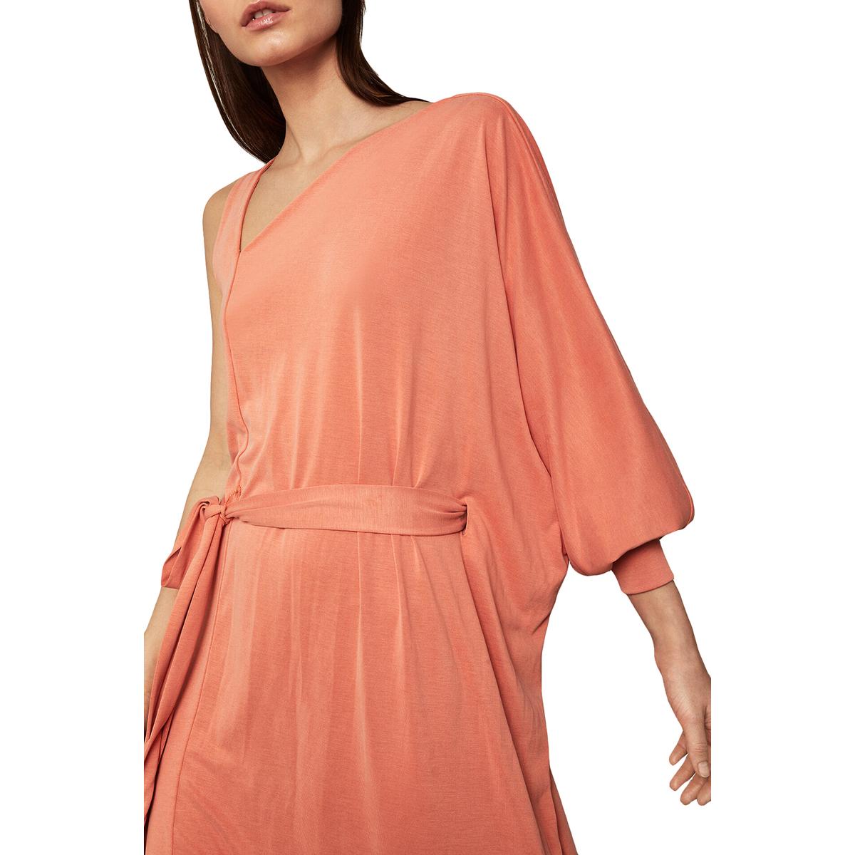 bcbg one shoulder gown