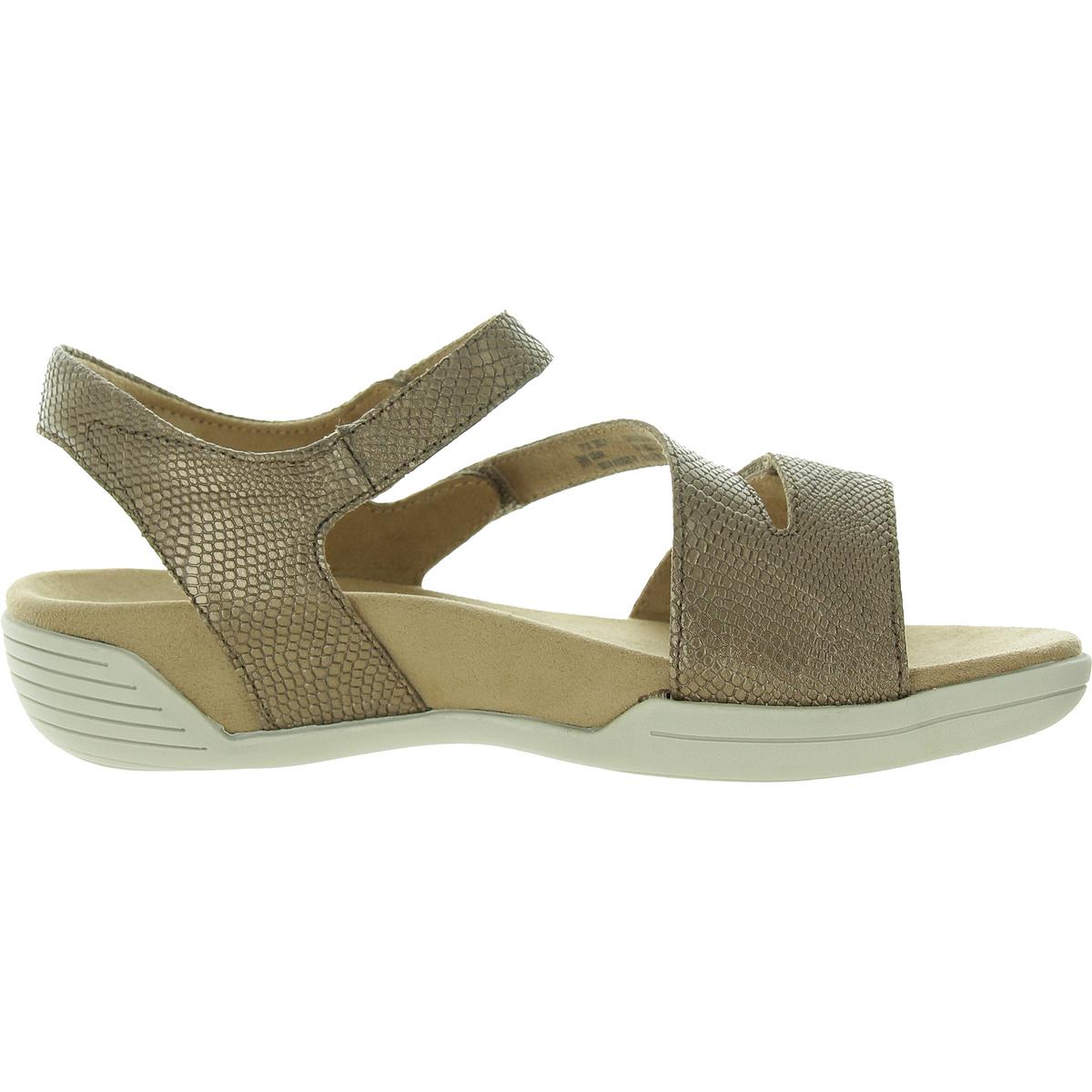 Hälsa Womens Denia Leather Comfort Open Toe Wedge Sandals Shoes BHFO 6687 - Picture 6 of 12