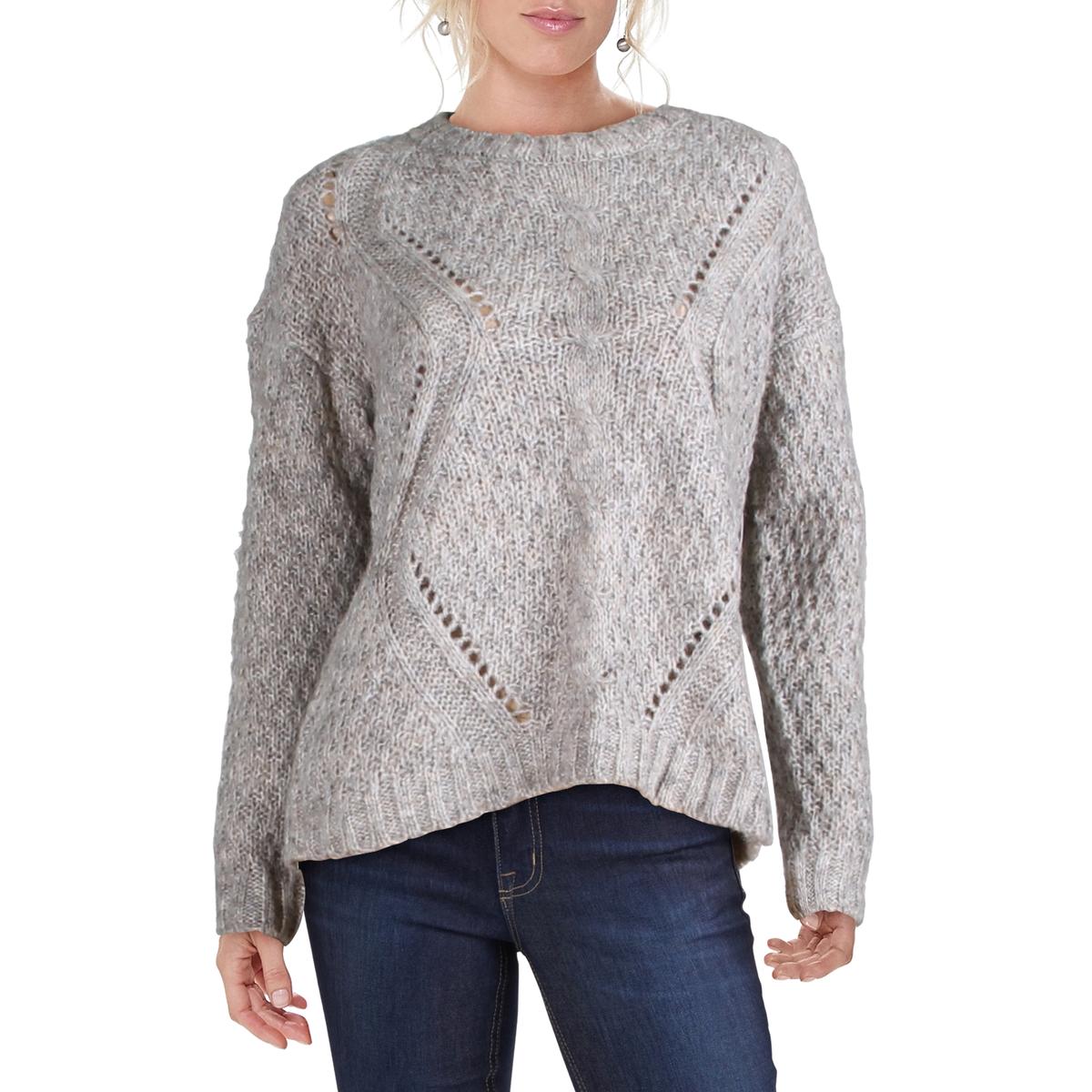 Rd Style Womens Taupe Cable Knit Crewneck Shirt Sweater Top L 8246 for ...