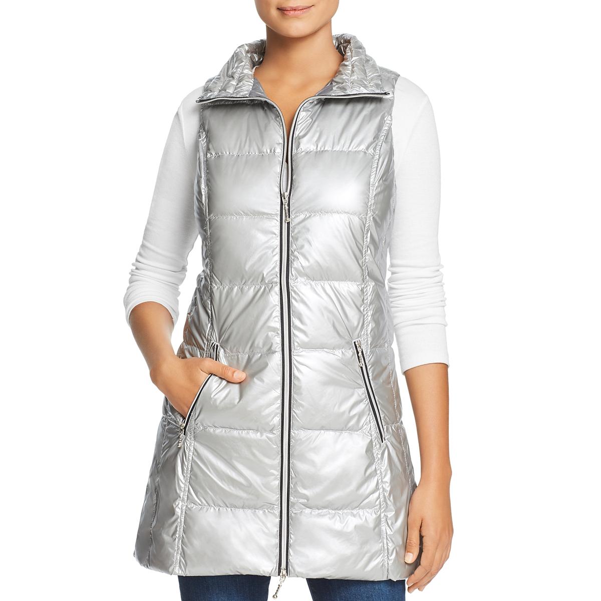 Anorak Womens Silver Water Resistant Down Long Packable Vest S BHFO 2831 eBay