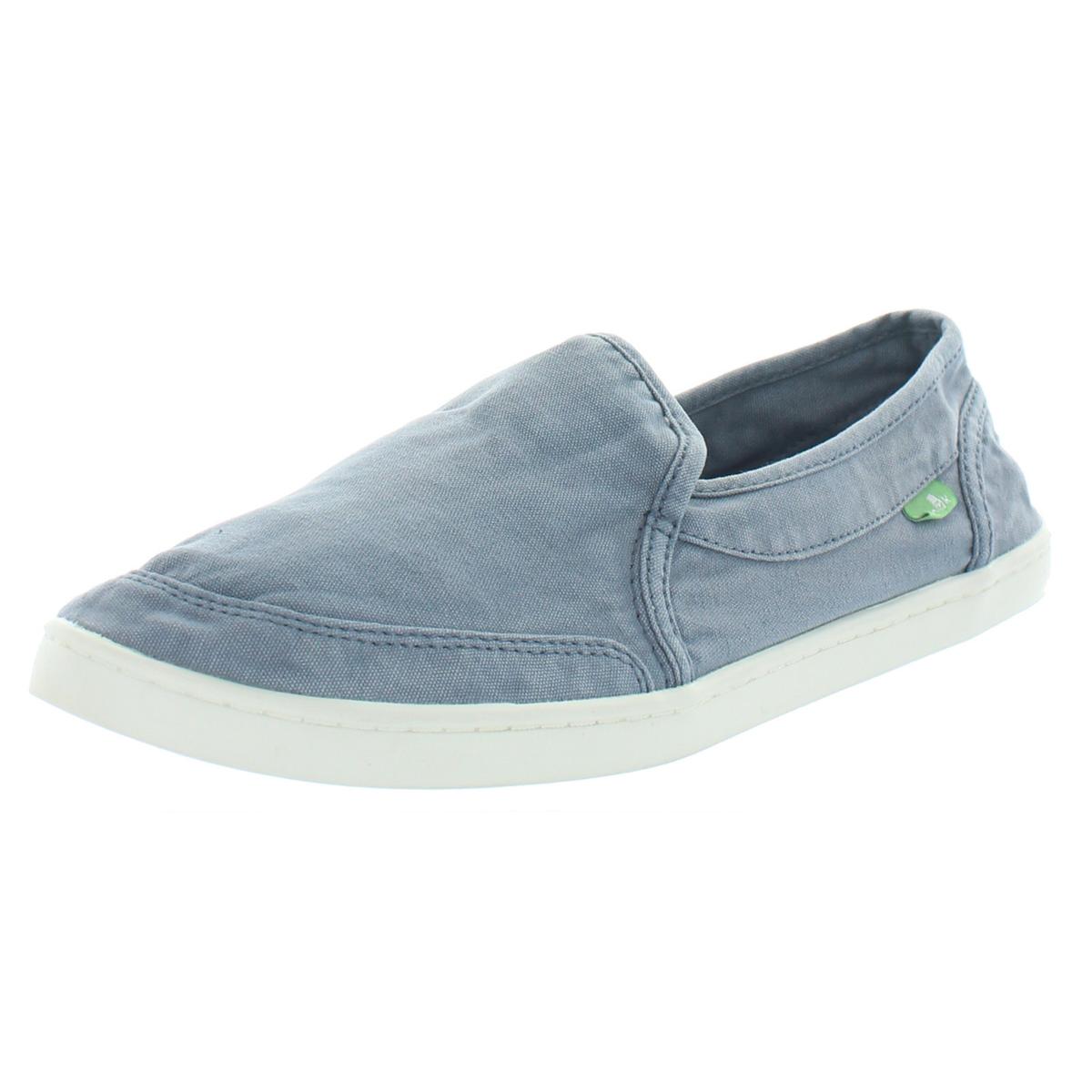 Sanuk Womens Blue Twill Slip On Comfort Casual Shoes 9 Medium (B,M ...