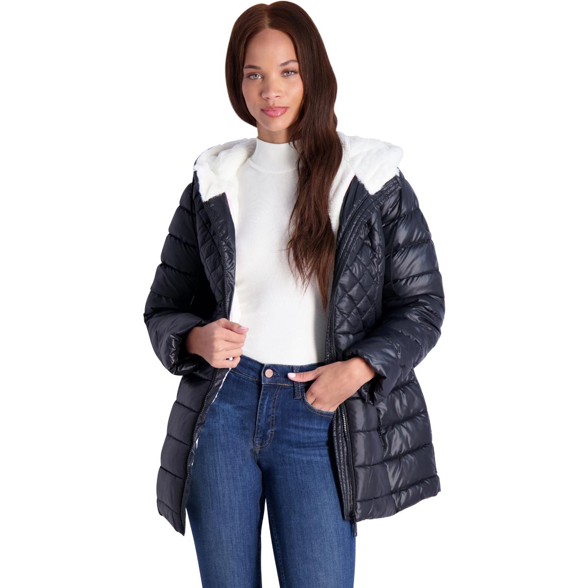 Superdry Women's Luxe Puffer Snow Jacket, Frosted Blue Ice, Size 16 :  : Fashion