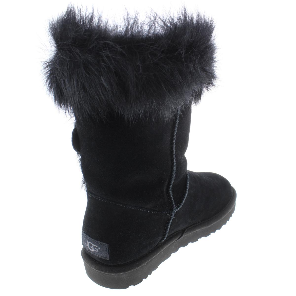 Ugg Womens Deena Black Suede Winter Boots Cold Weather 6 Medium (B,M