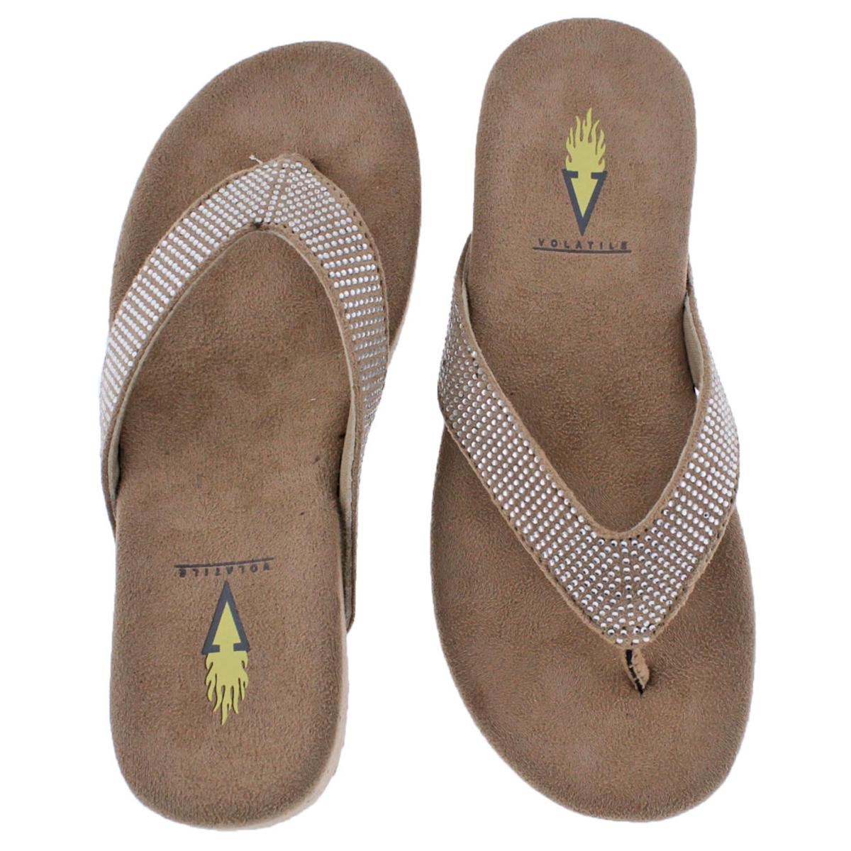 tan volatile flip flops
