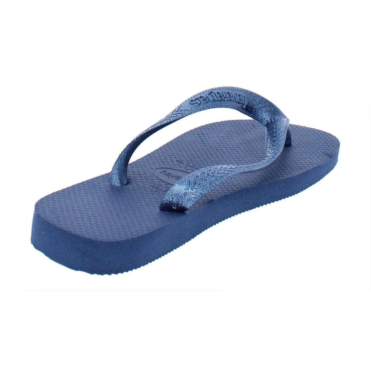 Havaianas Womens Blue Textured Beach Flip-Flops Shoes 6 Medium (B,M ...