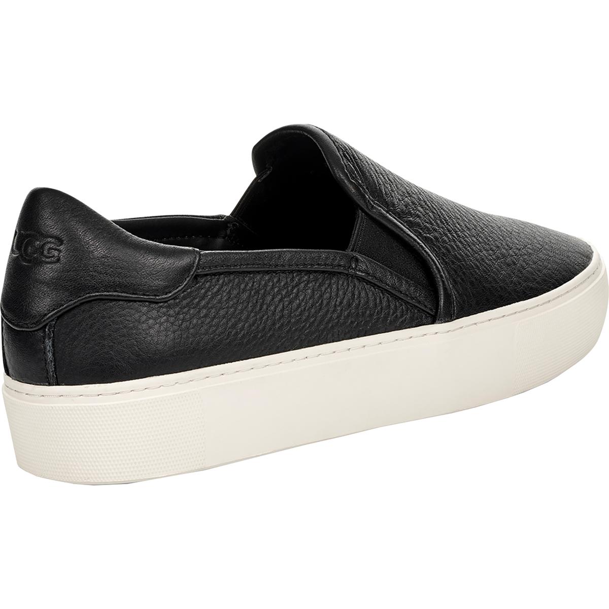 Ugg Womens Jass Black Leather Slip On Sneakers Shoes 6 Medium (B,M ...