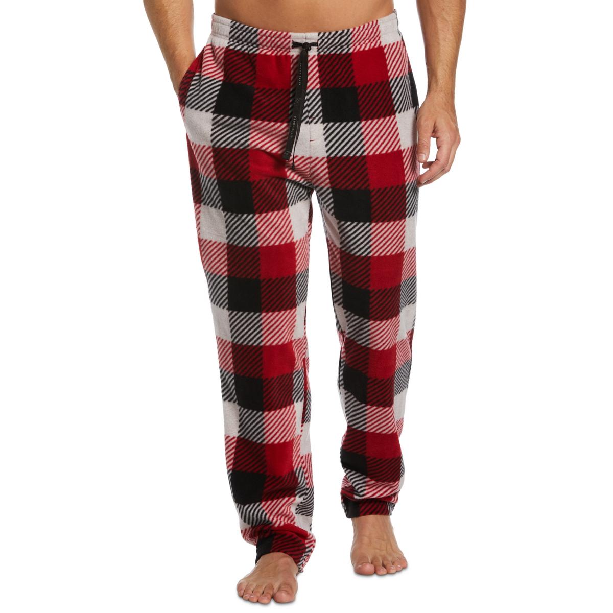 Perry Ellis Portfolio Mens Fleece Plaid Pajama Sleep Pant BHFO