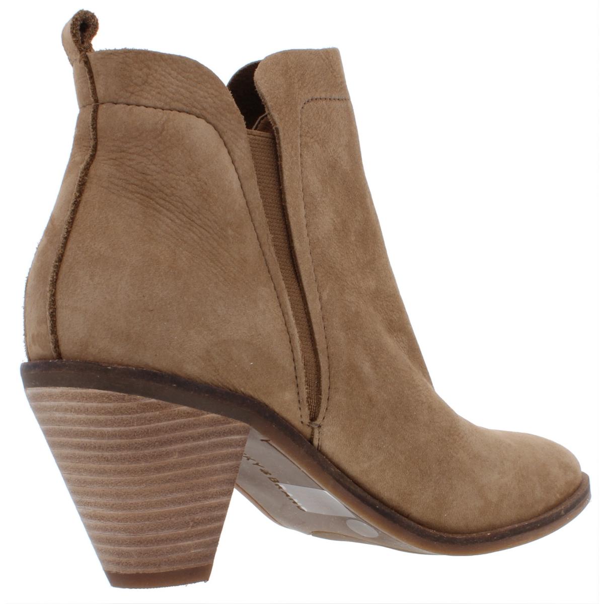 Lucky Brand Womens Jana Leather Stacked Heel Ankle Booties Shoes BHFO ...