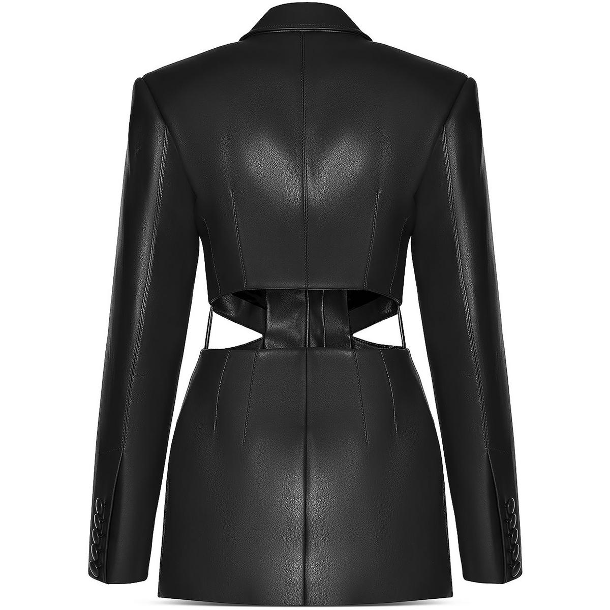 Aleksandre Akhalkatsishvili Womens Vegan Leather Suit Jacket Blazer BHFO 2433