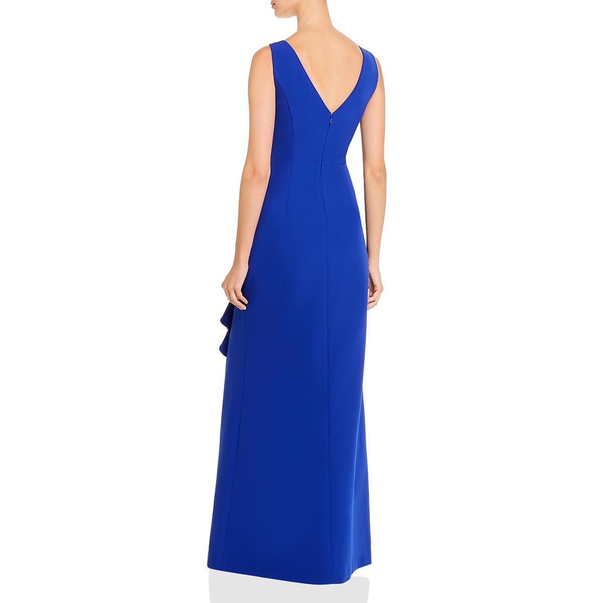 Eliza J Womens Blue Cascading Ruffle Sleeveless Evening Dress Gown 4 ...