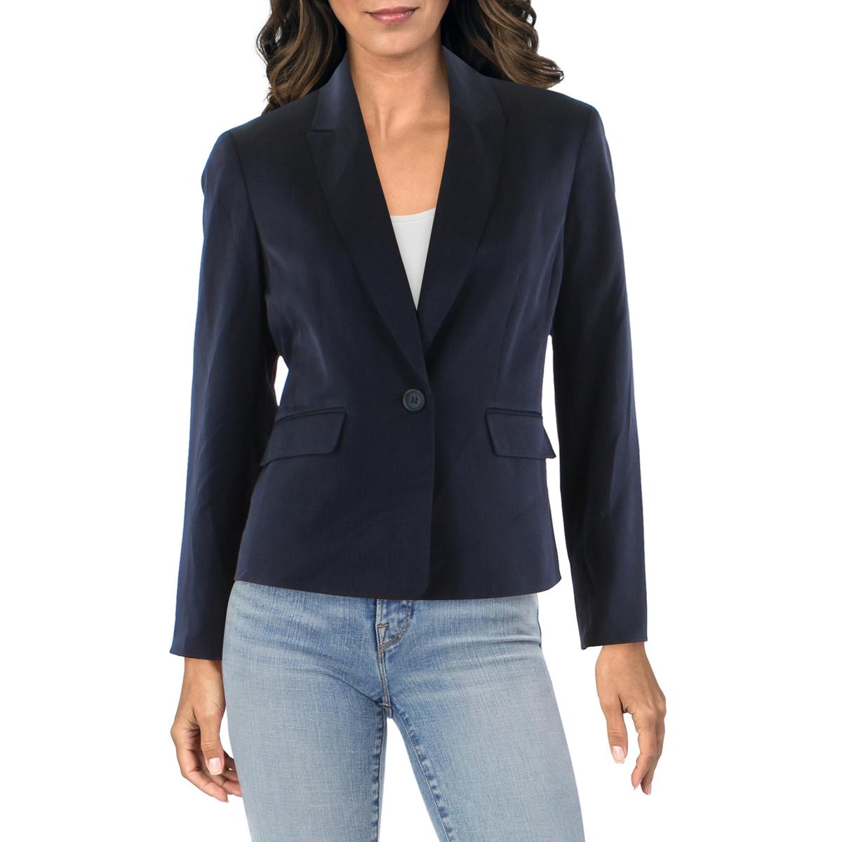 Le Suit Womens Knit Melange Work One-Button Blazer Jacket Petites BHFO ...