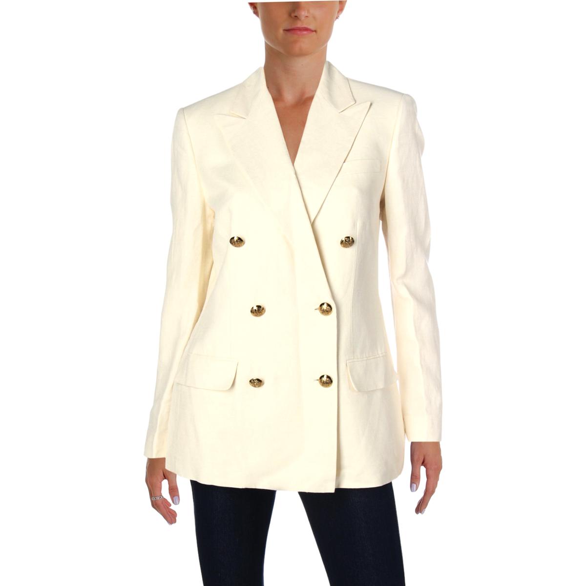 Lauren Ralph Lauren Womens Ivory DoubleBreasted Blazer Jacket 6 BHFO