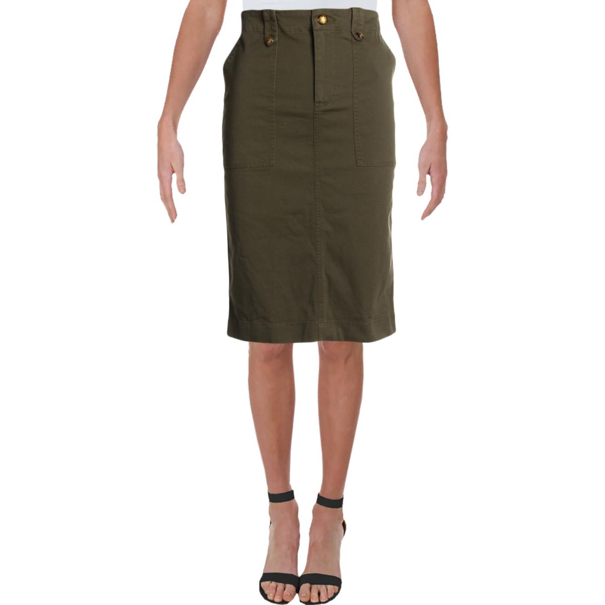 Lauren Ralph Lauren Womens Junora Green Chino Straight Cargo Skirt 4 ...