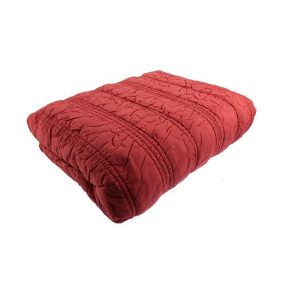 BAR III NEW Ruffle Red Cotton Quilted Blanket Coverlet Bedding King ...