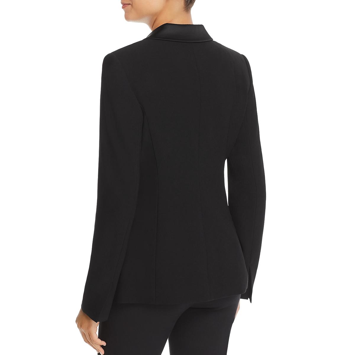 Elie Tahari Womens Lorelei Black Silk Lapel Tuxedo Jacket Blazer 10 ...