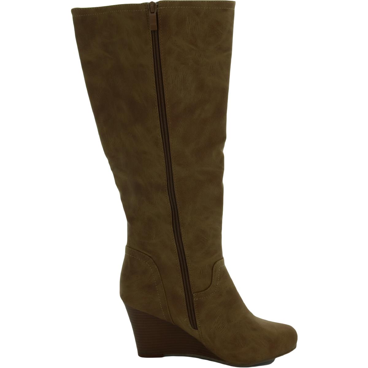 Journee Collection Womens Langly Zipper Wedge Knee-High Boots Shoes BHFO 6637 - Picture 5 of 6
