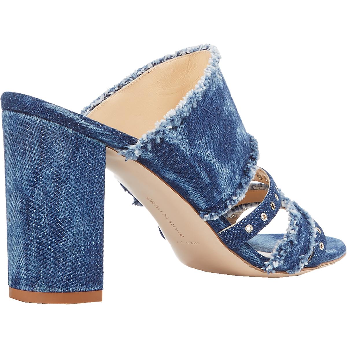 Marion Parke Womens LENNY Blue Mule Sandals Shoes 36