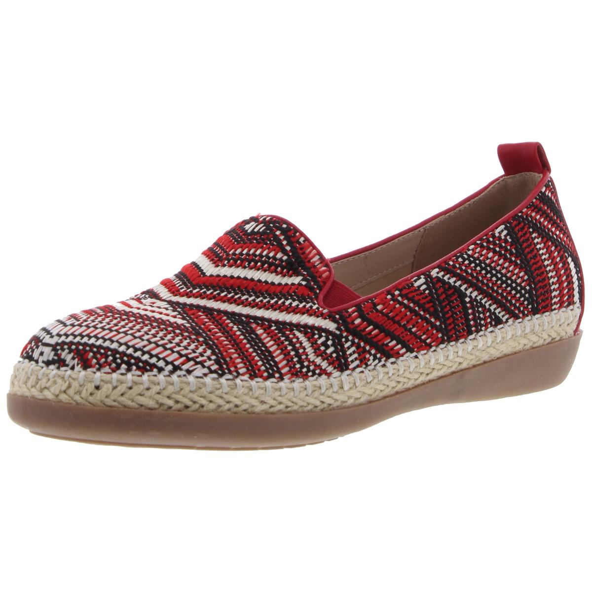Beacon Womens Terri Red Woven Slip On Comfort Espadrilles