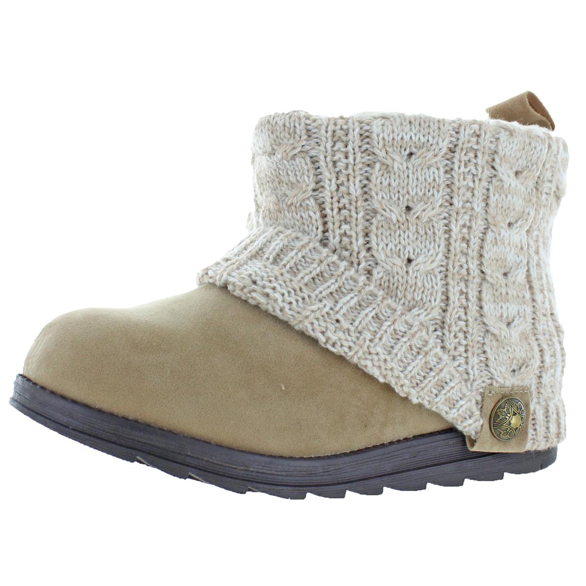 Muk Luks Patti Women's Cable Knit Cuff Booties Boots Tan Size 10 eBay