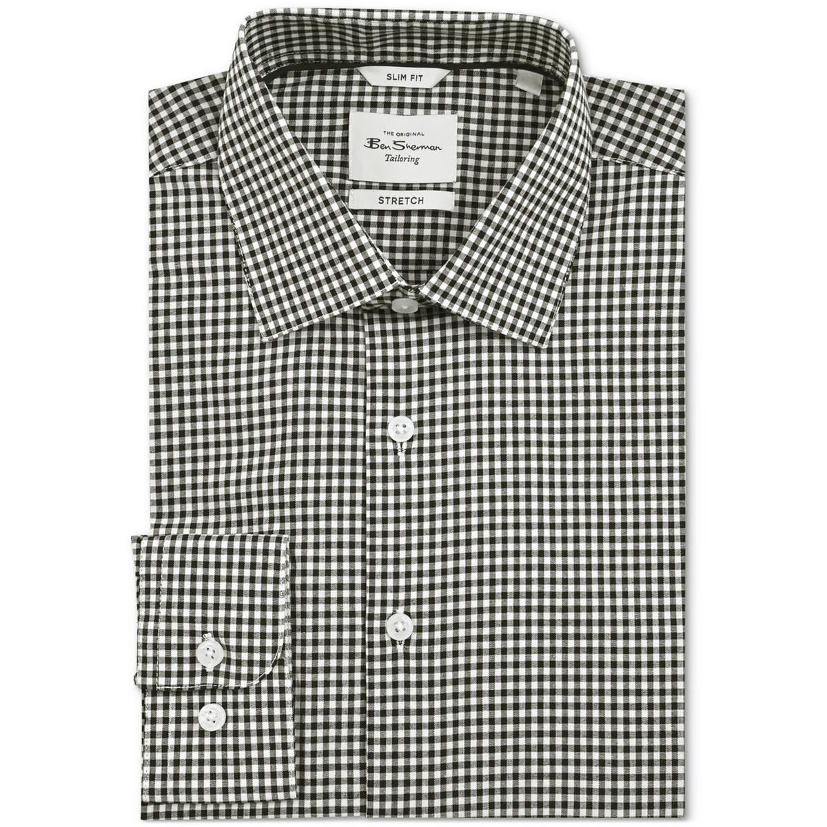 Мужская рубашка Ben Sherman в черную клетку на пуговицах 16-16,5 32/33 L BHFO 1673