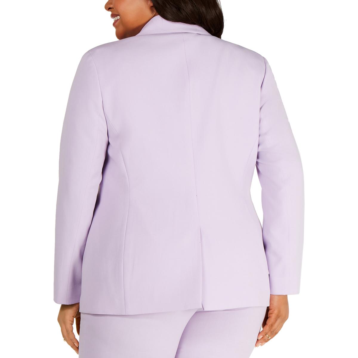 Bar III Womens Purple Notched Collar One-Button Blazer Jacket Plus 24W ...