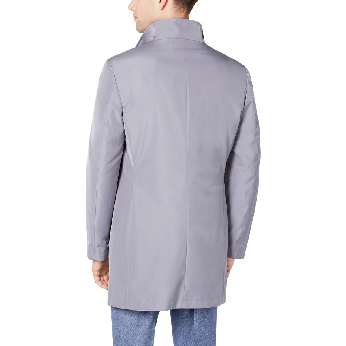 Calvin Klein Mens Gray Slim Fit Mid-Length Raincoat Outerwear 40S BHFO ...
