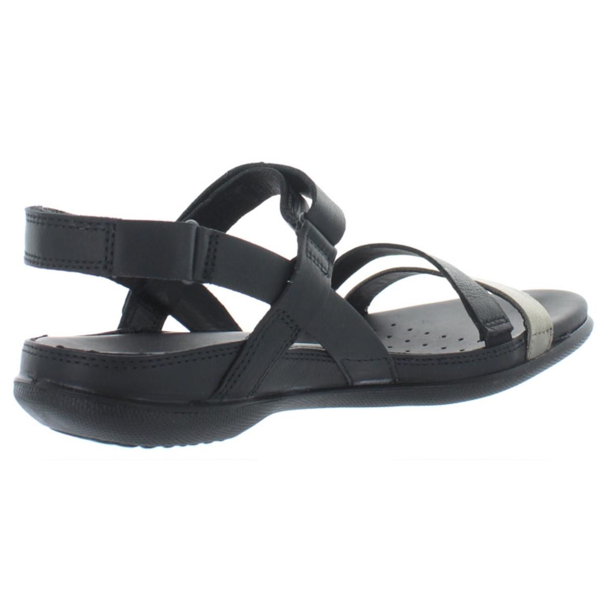 ECCO Womens Flash Black Leather Flat Sandals Shoes 8-8.5 Medium (B,M ...