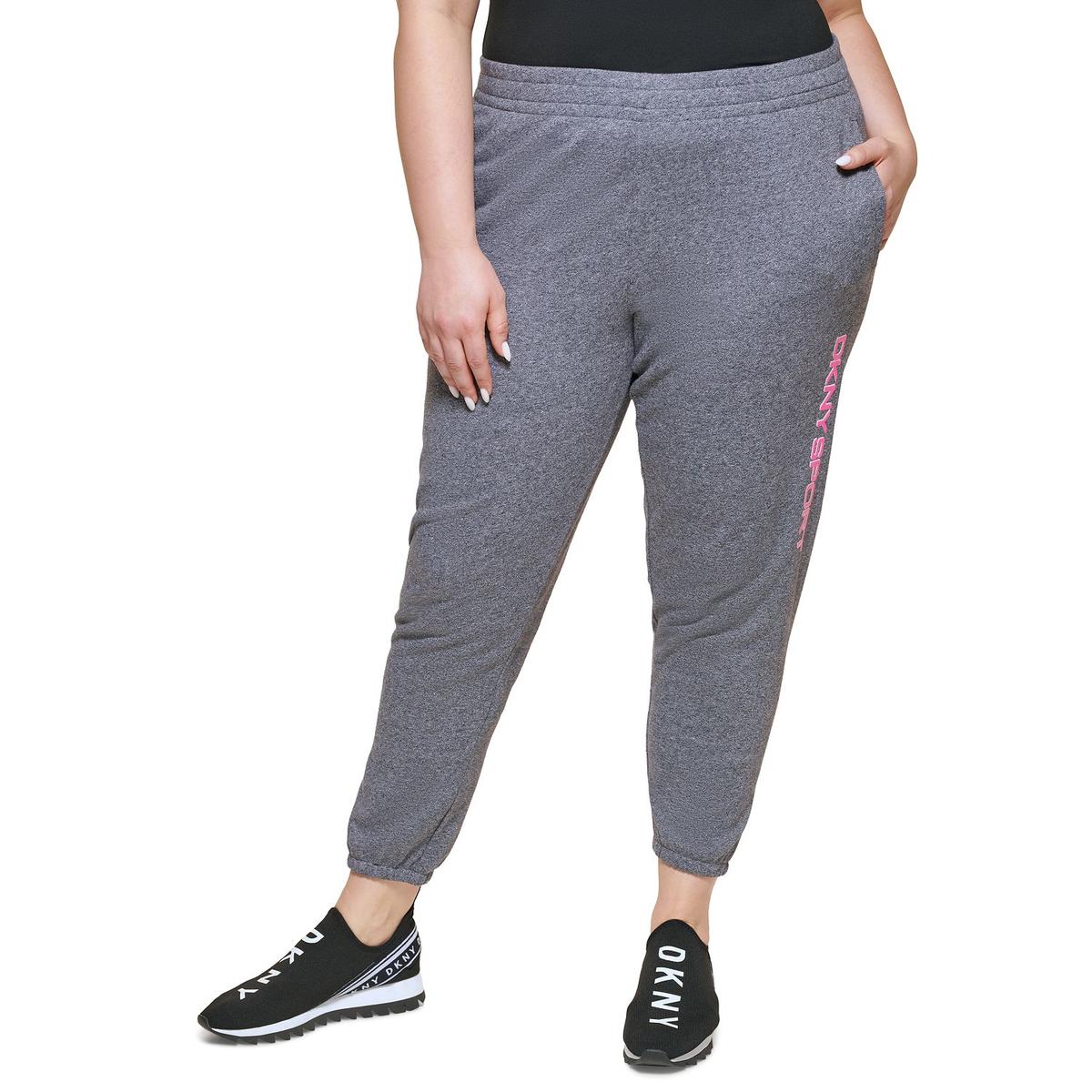 DKNY Sport Womens Logo High Rise Stretch Jogger Pants Plus BHFO 4757