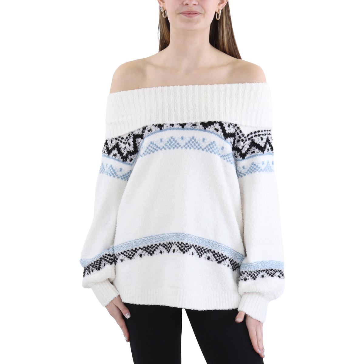 Philosophy Womens Printed Knit Mock Turtleneck Sweater Top