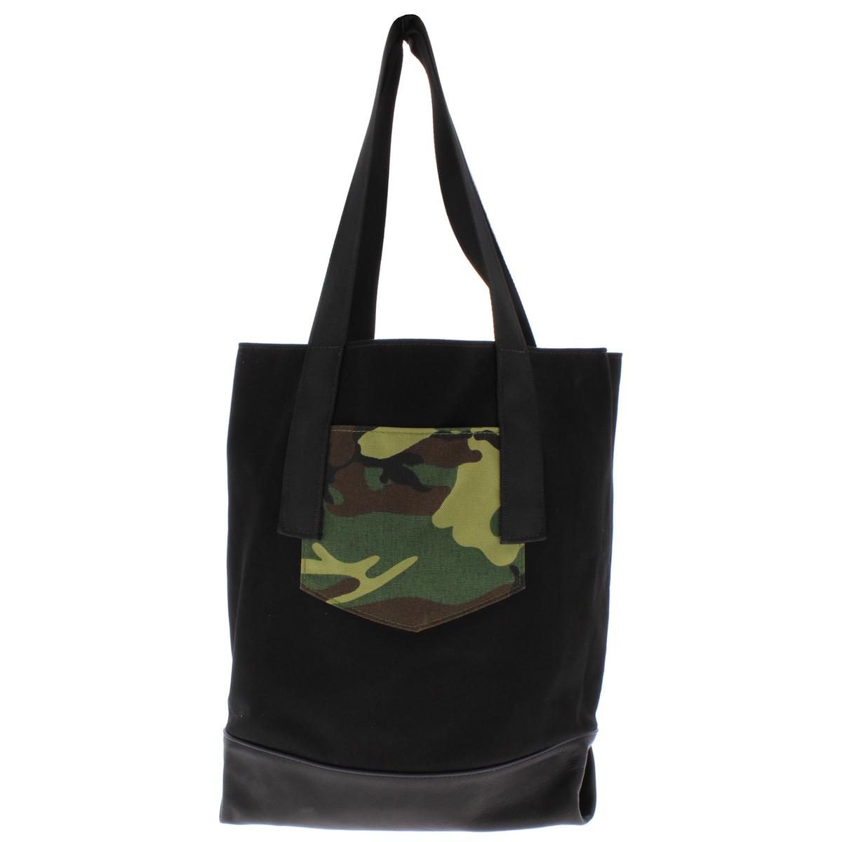 Designer Womens Black Canvas Camouflage Tote Handbag Purse Large BHFO 5710 | eBay