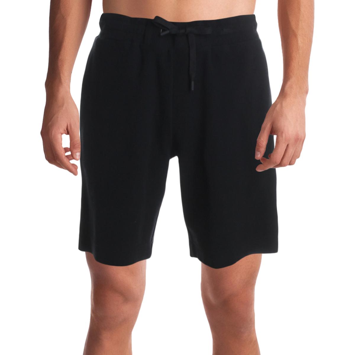 mens black fleece shorts