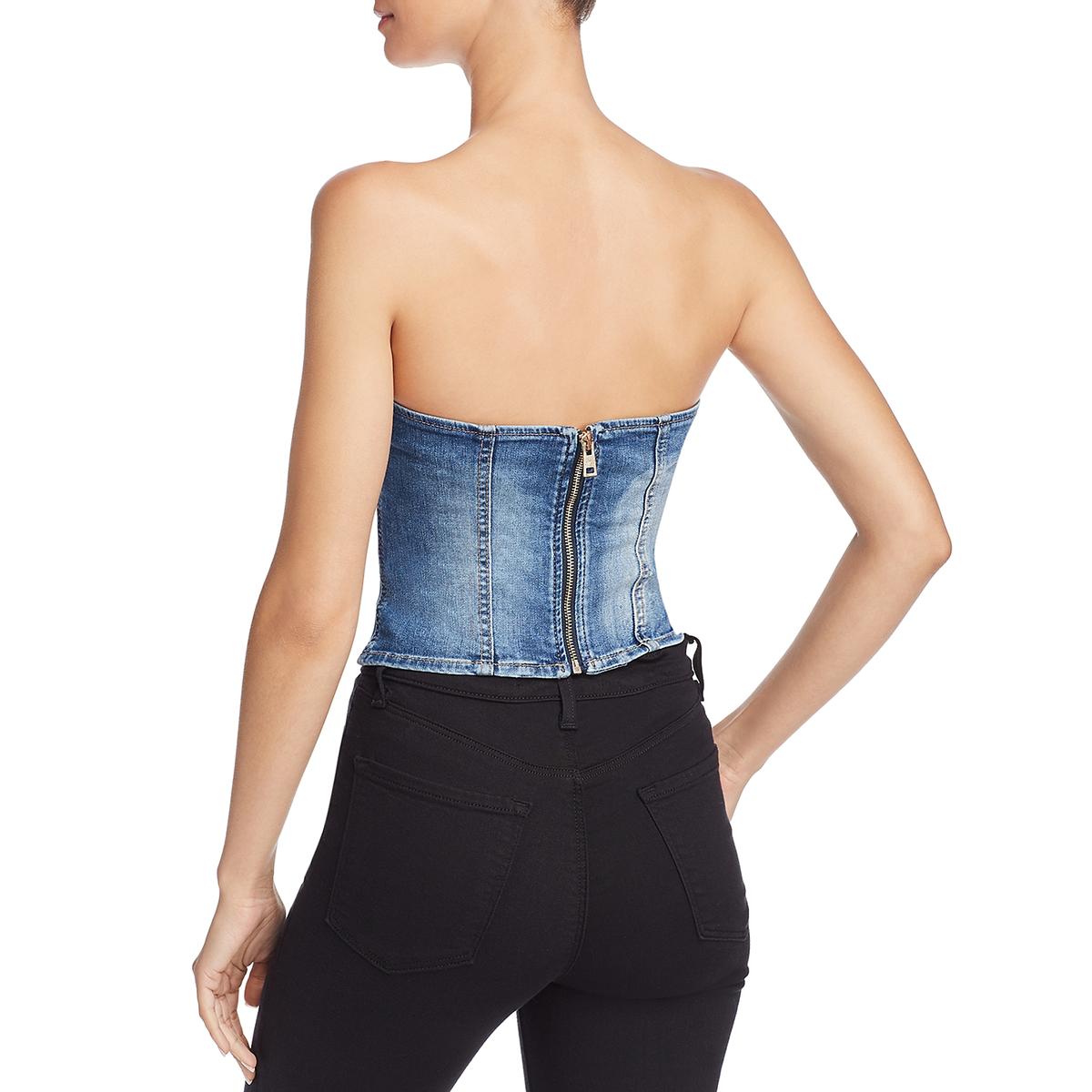 denim strapless