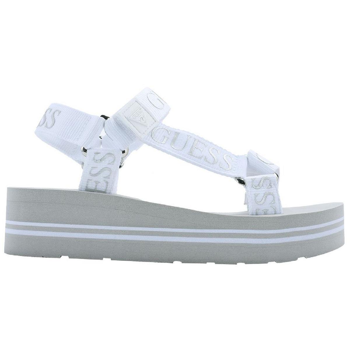 Guess Womens Avin Canvas Ankle Strap Wedge Flatform Sandals Shoes BHFO 0947 | eBay