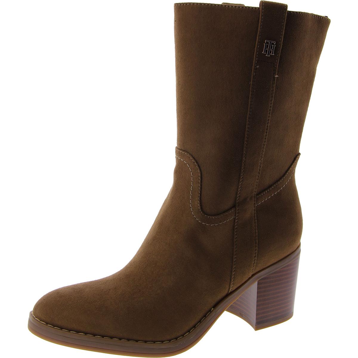 Женские ботинки Tommy Hilfiger Theal 2 коричневого цвета до середины икры 10 Medium (B,M) BHFO 7540