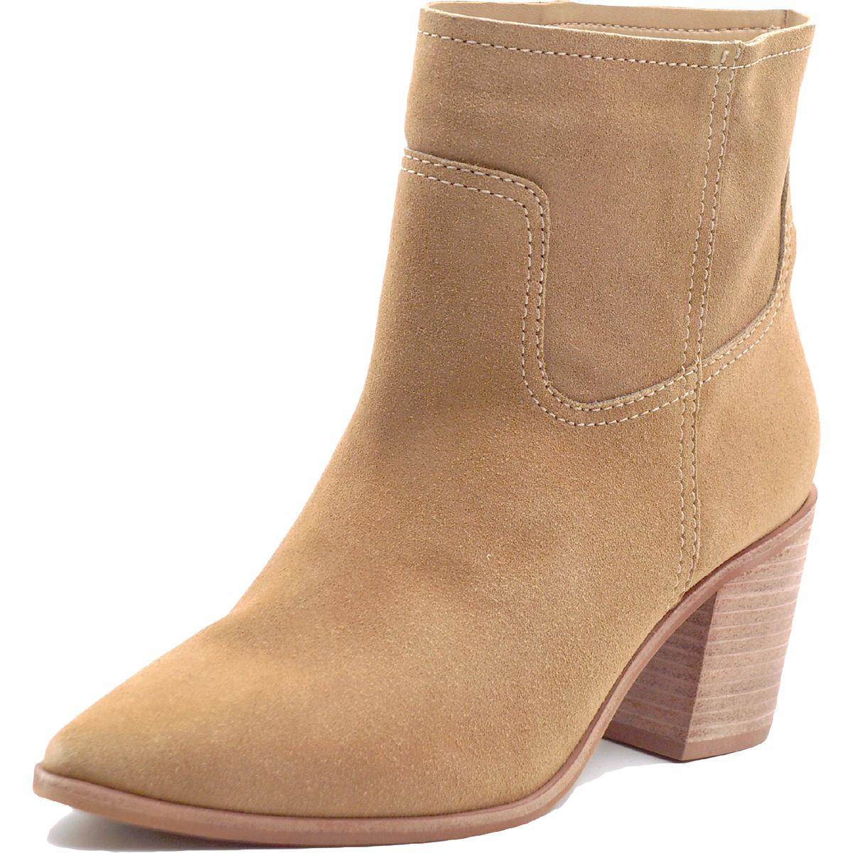 KAANAS Womens Pigato Suede Pointed Toe Block Heel Ankle Boots Shoes BHFO  1981